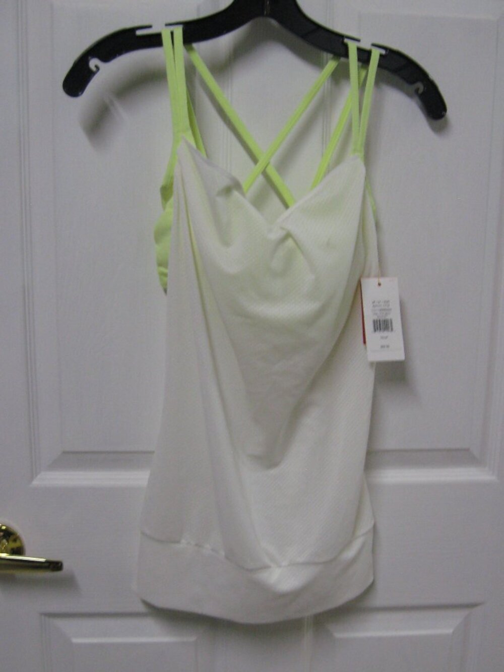 NWT Lucy Swim Tankini Neon Yellow and White Size XS